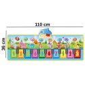 WOOPIE Mata Muzyczna XXL Dinusie 2w1 Pianinko 8 Melodii 110cm