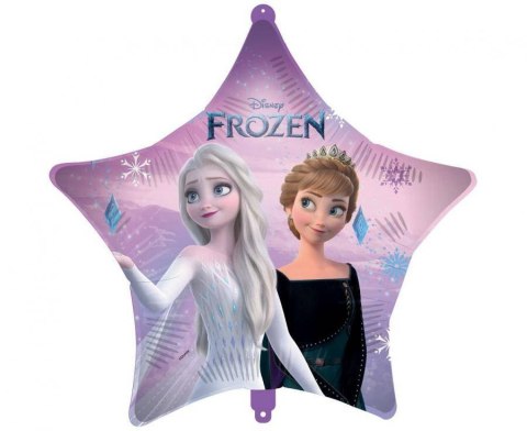 Balon foliowy Kraina Lodu, Frozen w kształcie gwiazdki z ciężarkiem, 46 cm Balon foliowy Kraina Lodu, Frozen w kształcie gwiazdki z ciężarkiem, 46 cm