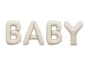 Balon foliowy napis "Baby" - beżowy, 140x43 cm
