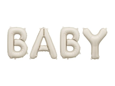 Balon foliowy napis "Baby" - beżowy, 140x43 cm Balon foliowy napis "Baby" - beżowy, 140x43 cm