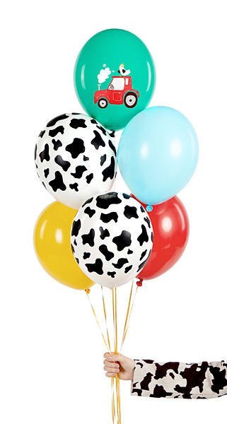 Balony lateksowe Farma, krowa łaty 30cm, 50 sztuk Balony lateksowe Farma, krowa łaty 30cm, 50 sztuk