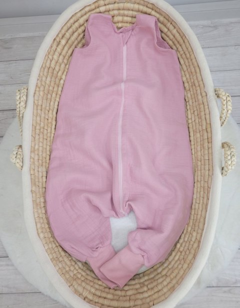 Muślinowy śpiworek dla dzieci z nogawkami L 9-24 mcy letni TOG 1.0 - pastel pink Muślinowy śpiworek dla dzieci z nogawkami L 9-24 mcy letni TOG 1.0 - pastel pink