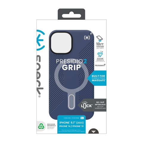 Speck Presidio2 Grip ClickLock & MagSafe - Etui iPhone 16e / iPhone 15 / iPhone 14 / iPhone 13 (Coastal Blue / Dust Grey / White Speck Presidio2 Grip ClickLock & MagSafe - Etui iPhone 16e / iPhone 15 / iPhone 14 / iPhone 13 (Coastal Blue / Dust Grey / White