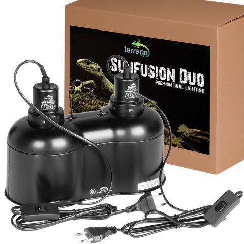 Terrario SunFusion Duo - podwójna oprawka na żarówki grzewcze i UVB Terrario SunFusion Duo - podwójna oprawka na żarówki grzewcze i UVB