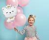 Balon foliowy, Biały Kotek, 52cm Balon foliowy, Biały Kotek, 52cm