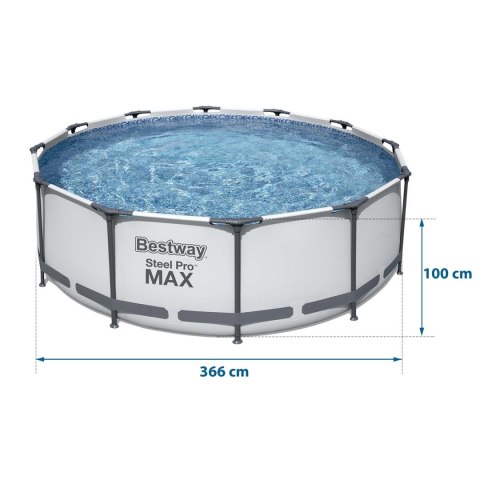 Basen ogrodowy stelażowy 366 x 100 cm 17w1 Bestway 56418 Basen ogrodowy stelażowy 366 x 100 cm 17w1 Bestway 56418
