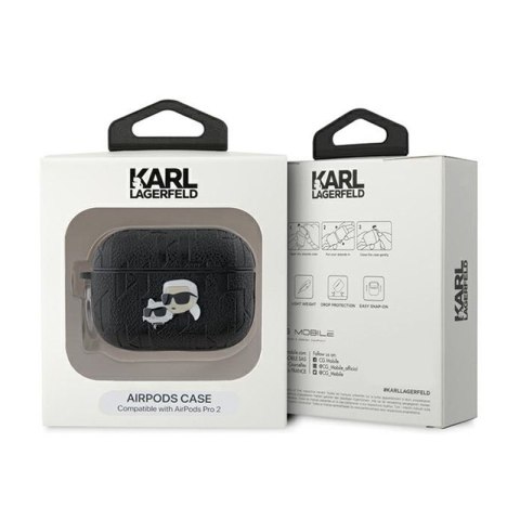 Karl Lagerfeld Monogram Karl & Choupette Head - Etui AirPods Pro 2 (czarny) Karl Lagerfeld Monogram Karl & Choupette Head - Etui AirPods Pro 2 (czarny)