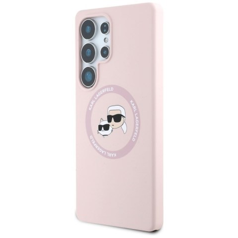 Karl Lagerfeld Silicone Double Heads And Circle MagSafe - Etui Samsung Galaxy S25 Ultra (różowy) Karl Lagerfeld Silicone Double Heads And Circle MagSafe - Etui Samsung Galaxy S25 Ultra (różowy)