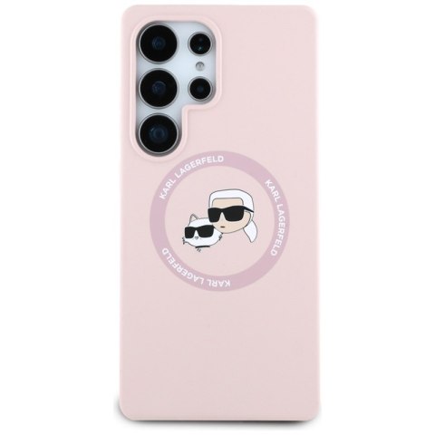 Karl Lagerfeld Silicone Double Heads And Circle MagSafe - Etui Samsung Galaxy S25 Ultra (różowy) Karl Lagerfeld Silicone Double Heads And Circle MagSafe - Etui Samsung Galaxy S25 Ultra (różowy)