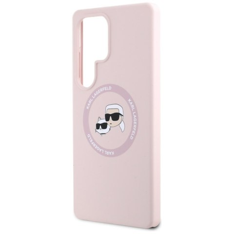 Karl Lagerfeld Silicone Double Heads And Circle MagSafe - Etui Samsung Galaxy S25 Ultra (różowy) Karl Lagerfeld Silicone Double Heads And Circle MagSafe - Etui Samsung Galaxy S25 Ultra (różowy)