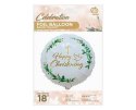 Balon foliowy Happy Christening (krzyż i gołąbek) 46cm