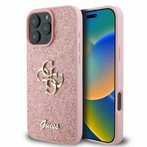 Guess Fixed Glitter Big 4G - Etui iPhone 16 Pro Max (różówy) Guess Fixed Glitter Big 4G - Etui iPhone 16 Pro Max (różówy)