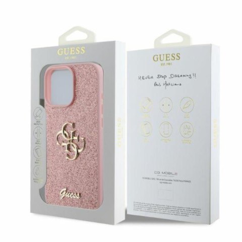 Guess Fixed Glitter Big 4G - Etui iPhone 16 Pro Max (różówy) Guess Fixed Glitter Big 4G - Etui iPhone 16 Pro Max (różówy)
