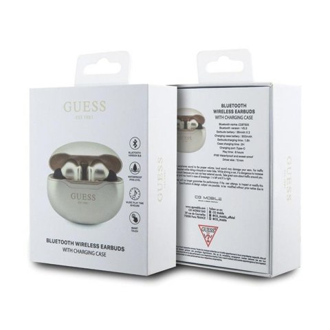 Guess True Wireless Classic EST BT5.3 - Słuchawki TWS + etui ładujące (złoty) Guess True Wireless Classic EST BT5.3 - Słuchawki TWS + etui ładujące (złoty)