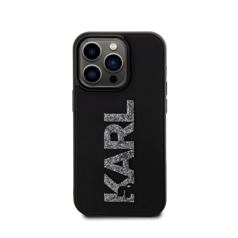 Karl Lagerfeld 3D Rubber Glitter Logo - Etui iPhone 15 Pro (czarny) Karl Lagerfeld 3D Rubber Glitter Logo - Etui iPhone 15 Pro (czarny)