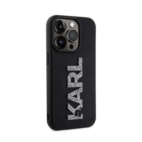 Karl Lagerfeld 3D Rubber Glitter Logo - Etui iPhone 15 Pro (czarny) Karl Lagerfeld 3D Rubber Glitter Logo - Etui iPhone 15 Pro (czarny)