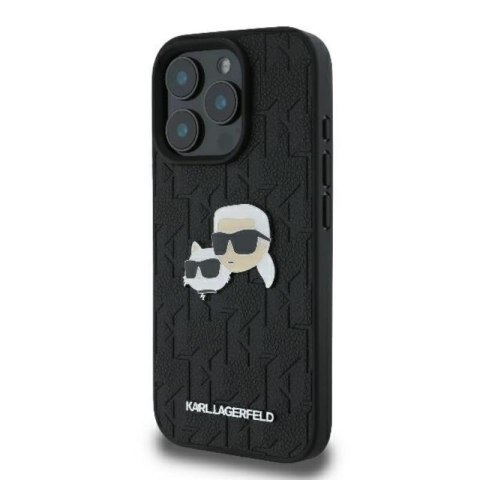 Karl Lagerfeld Monogram Karl & Choupette Head Pin - Etui iPhone 16 Pro (czarny) Karl Lagerfeld Monogram Karl & Choupette Head Pin - Etui iPhone 16 Pro (czarny)