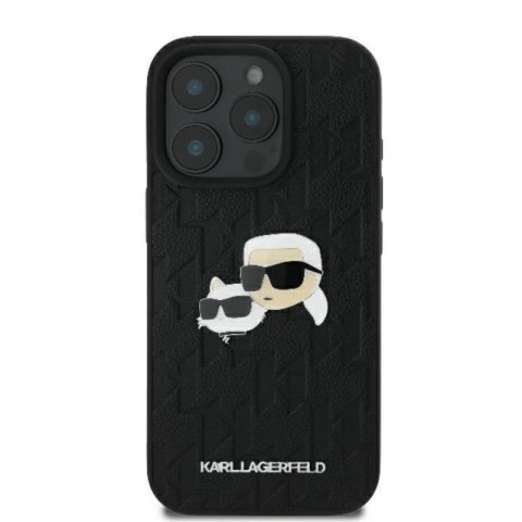 Karl Lagerfeld Monogram Karl & Choupette Head Pin - Etui iPhone 16 Pro (czarny) Karl Lagerfeld Monogram Karl & Choupette Head Pin - Etui iPhone 16 Pro (czarny)