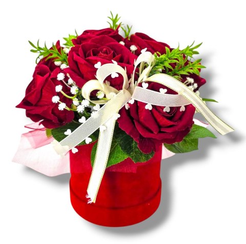 LUKSUSOWY FLOWERBOX CZERWONE RÓŻE W PUDEŁKU NA DZIEŃ MATKI URODZINY IMIENINY LUKSUSOWY FLOWERBOX CZERWONE RÓŻE W PUDEŁKU NA DZIEŃ MATKI URODZINY IMIENINY