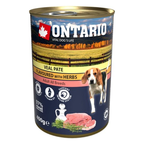 ONTARIO PATE cielecina w ziołach 400g puszka dla psa (214-21182)