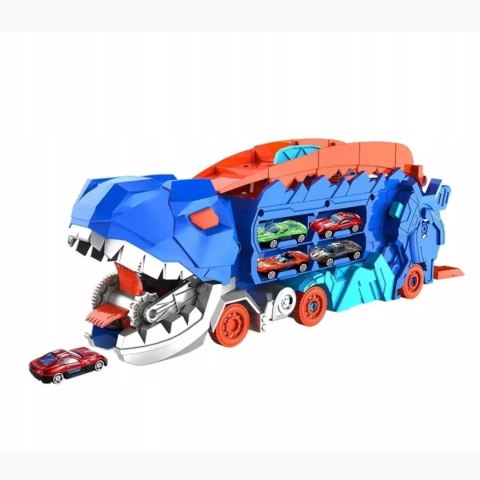 Ciężarówka dinozaur T-rex 2w1 wyrzutnia zjeżdżalnia resoraki autka MF-111 Ciężarówka dinozaur T-rex 2w1 wyrzutnia zjeżdżalnia resoraki autka MF-111