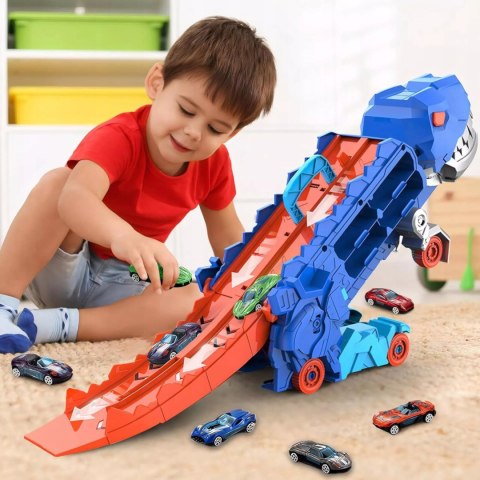 Ciężarówka dinozaur T-rex 2w1 wyrzutnia zjeżdżalnia resoraki autka MF-111 Ciężarówka dinozaur T-rex 2w1 wyrzutnia zjeżdżalnia resoraki autka MF-111