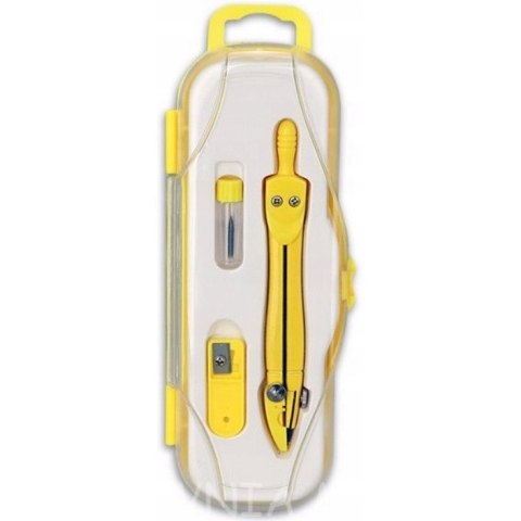 Cyrkiel szkolny z grafitem 2mm ( grafity +temperówka) PC-101 żółty w etui TT7632 PENMATE Cyrkiel szkolny z grafitem 2mm ( grafity +temperówka) PC-101 żółty w etui TT7632 PENMATE