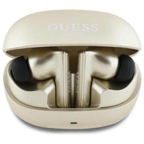 Guess Capsule Printed Logo - Słuchawki Bluetooth TWS ANC & ENC + etui ładujące (złoty) Guess Capsule Printed Logo - Słuchawki Bluetooth TWS ANC & ENC + etui ładujące (złoty)