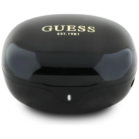 Guess Flat Classic Logo Electroplated - Słuchawki TWS + etui ładujące (czarny) Guess Flat Classic Logo Electroplated - Słuchawki TWS + etui ładujące (czarny)