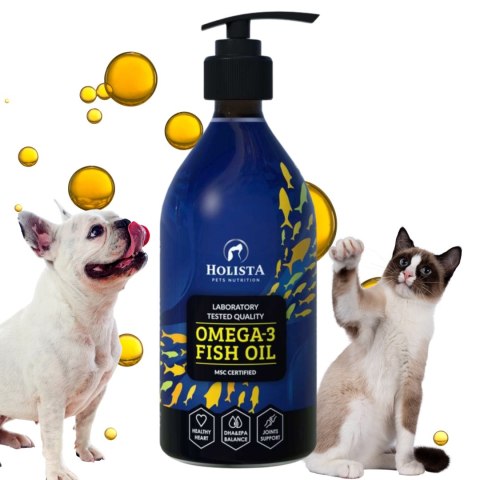 HOLISTA Omega3 Oil 500 ml Olej z ryb morskich dla psa i kota SUPLEMENT