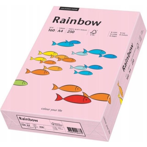 Papier ksero A4 160g RAINBOW jasny różowy 250ark R54 88042527/23 Papier ksero A4 160g RAINBOW jasny różowy 250ark R54 88042527/23