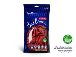 Balony lateksowe Strong, Czerwone, Pastel Poppy Red, 23cm, 100 szt.
