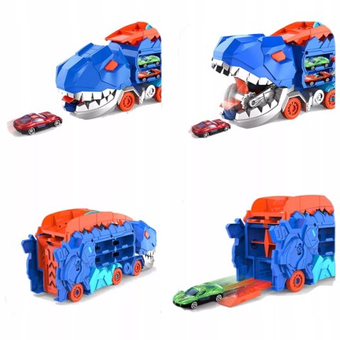 Ciężarówka dinozaur T-rex 2w1 wyrzutnia zjeżdżalnia resoraki autka MF-111 Ciężarówka dinozaur T-rex 2w1 wyrzutnia zjeżdżalnia resoraki autka MF-111