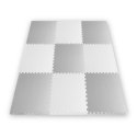Duża mata piankowa puzzle biało-szara Ricokids 180x180cm 9szt