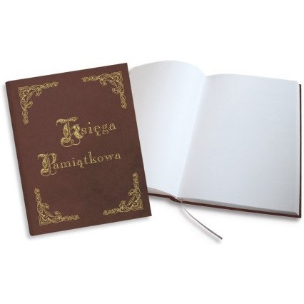 Księga Pamiątkowa złocona brązowa 255x320mm 100kartek 319-034 WARTA Księga Pamiątkowa złocona brązowa 255x320mm 100kartek 319-034 WARTA
