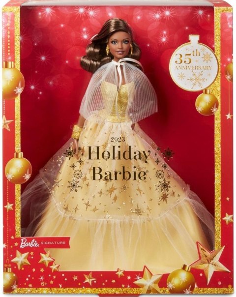 Barbie Signature Lalka świąteczna brązowe włosy Barbie Signature Lalka świąteczna brązowe włosy