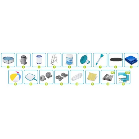 Basen ogrodowy stelażowy 366 x 100 cm 17w1 Bestway 56418 Basen ogrodowy stelażowy 366 x 100 cm 17w1 Bestway 56418