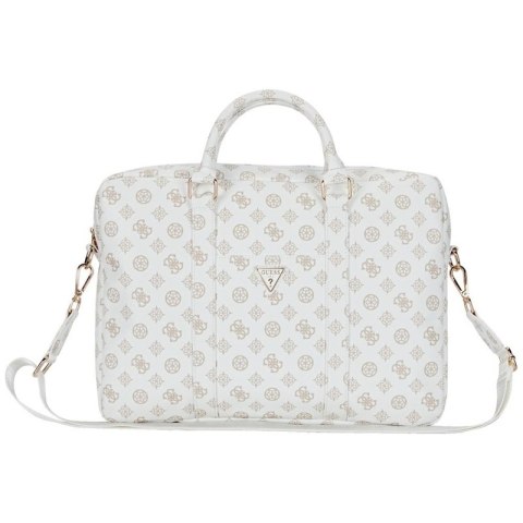 Guess 4G Peony Front Pocket Zipper Triangle Logo - Torba na notebooka 16" (biały) Guess 4G Peony Front Pocket Zipper Triangle Logo - Torba na notebooka 16" (biały)