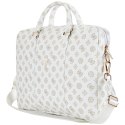 Guess 4G Peony Front Pocket Zipper Triangle Logo - Torba na notebooka 16" (biały)
