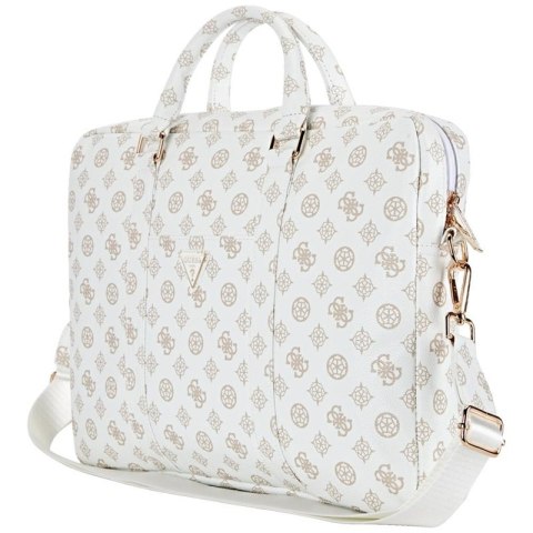 Guess 4G Peony Front Pocket Zipper Triangle Logo - Torba na notebooka 16" (biały) Guess 4G Peony Front Pocket Zipper Triangle Logo - Torba na notebooka 16" (biały)