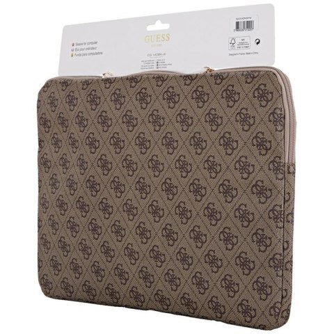 Guess 4G Zipper Pocket Triangle Logo Sleeve - Etui na notebooka 14" (brązowy) Guess 4G Zipper Pocket Triangle Logo Sleeve - Etui na notebooka 14" (brązowy)