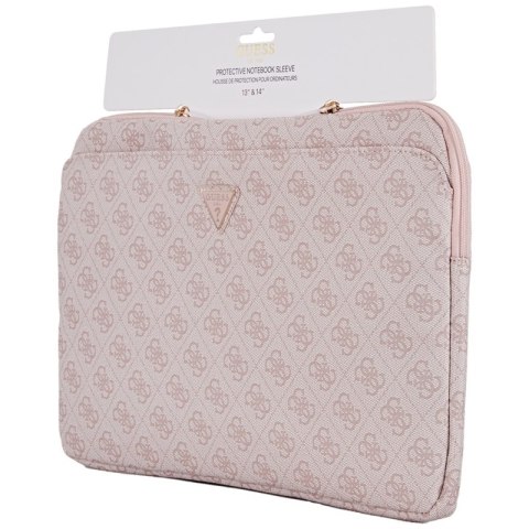 Guess 4G Zipper Pocket Triangle Logo Sleeve - Etui na notebooka 14" (różowy) Guess 4G Zipper Pocket Triangle Logo Sleeve - Etui na notebooka 14" (różowy)