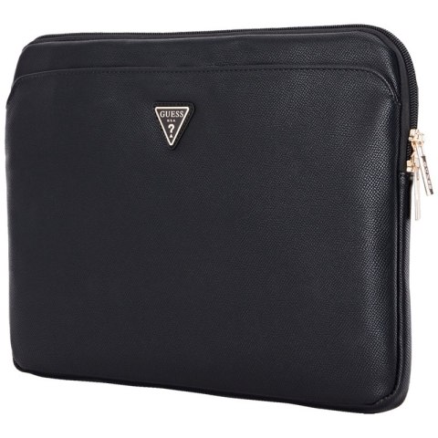 Guess Grained Zipper Pocket Triangle Logo Sleeve - Etui na notebooka 14" (czarny) Guess Grained Zipper Pocket Triangle Logo Sleeve - Etui na notebooka 14" (czarny)