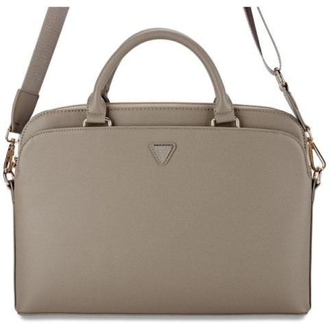 Guess Grained Zipper Pocket Triangle Logo - Torba na notebooka 15" (brązowy) Guess Grained Zipper Pocket Triangle Logo - Torba na notebooka 15" (brązowy)