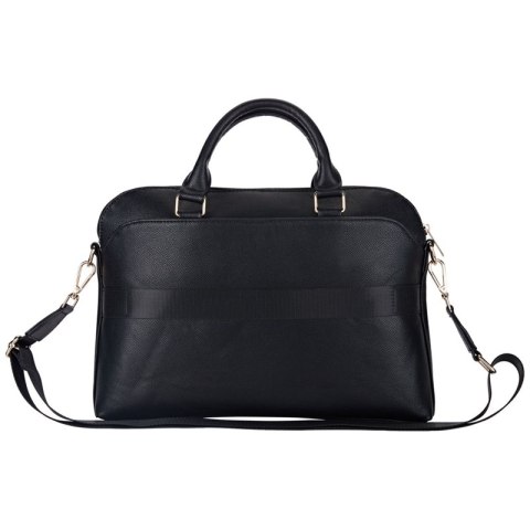 Guess Grained Zipper Pocket Triangle Logo - Torba na notebooka 15" (czarny) Guess Grained Zipper Pocket Triangle Logo - Torba na notebooka 15" (czarny)