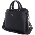 Guess Grained Zipper Pocket Triangle Logo - Torba na notebooka 15" (czarny)