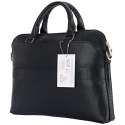 Guess Grained Zipper Pocket Triangle Logo - Torba na notebooka 15" (czarny)