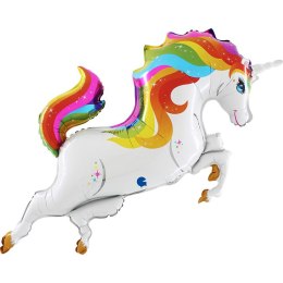 Balon Foliowy Unicorn, Jednorożec - 120 cm Kolorowy