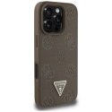 Guess Grained Hot Stamp Peony Triangle Logo MagSafe - Etui do iPhone 16 Pro Max (brązowy)