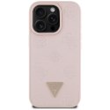 Guess Grained Hot Stamp Peony Triangle Logo MagSafe - Etui do iPhone 16 Pro Max (różowy)